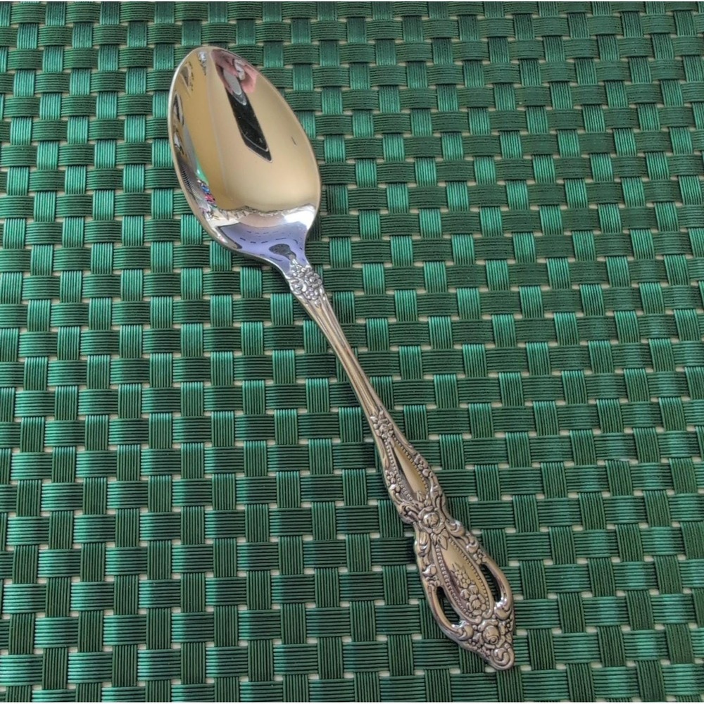 1 Oneida MONTE CARLO Teaspoon Stainless Floral Glossy USA Deluxe Single Spoon